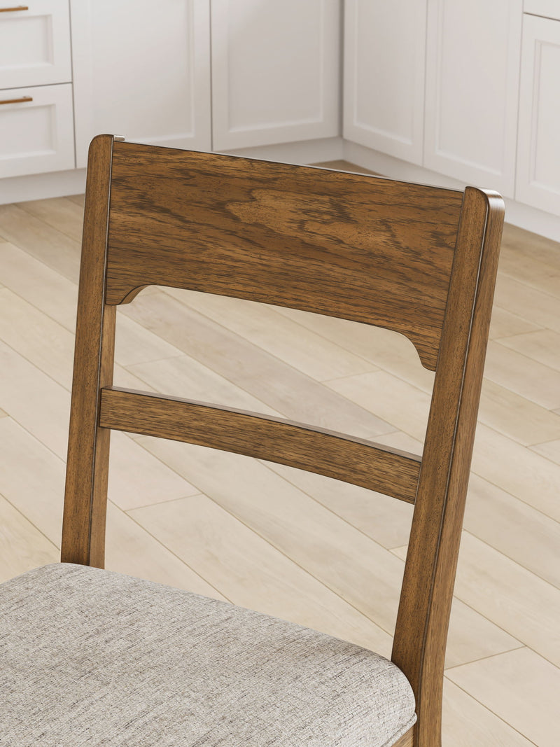 Cabalynn - Upholstered Barstool (Set of 2) - Oatmeal / Light Brown - R&R Furniture Gallery (Fountain Valley, CA)