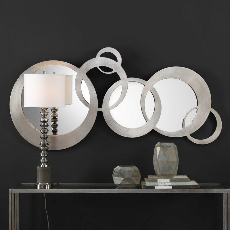 Silver Odiana Modern Mirror wall decor by Uttermost featuring a sleek, contemporary design with a reflective surface and stylish frame.