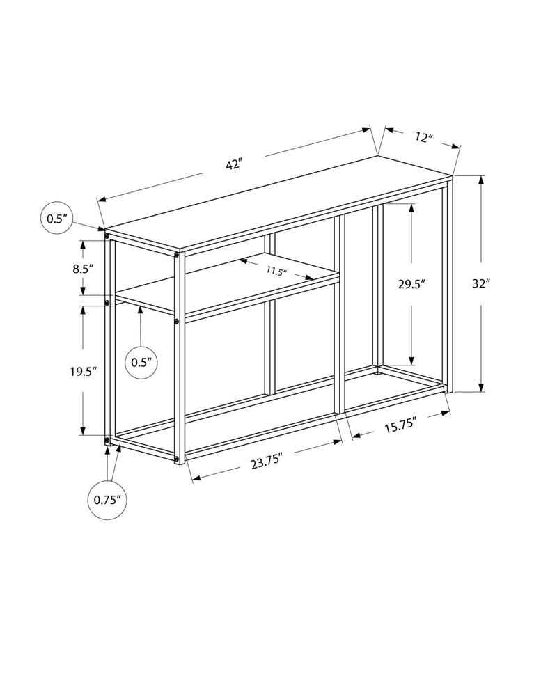 Accent Console Table For Entryway, Contemporary & Convenient Design - Gray - R&R Furniture Gallery (Fountain Valley, CA)