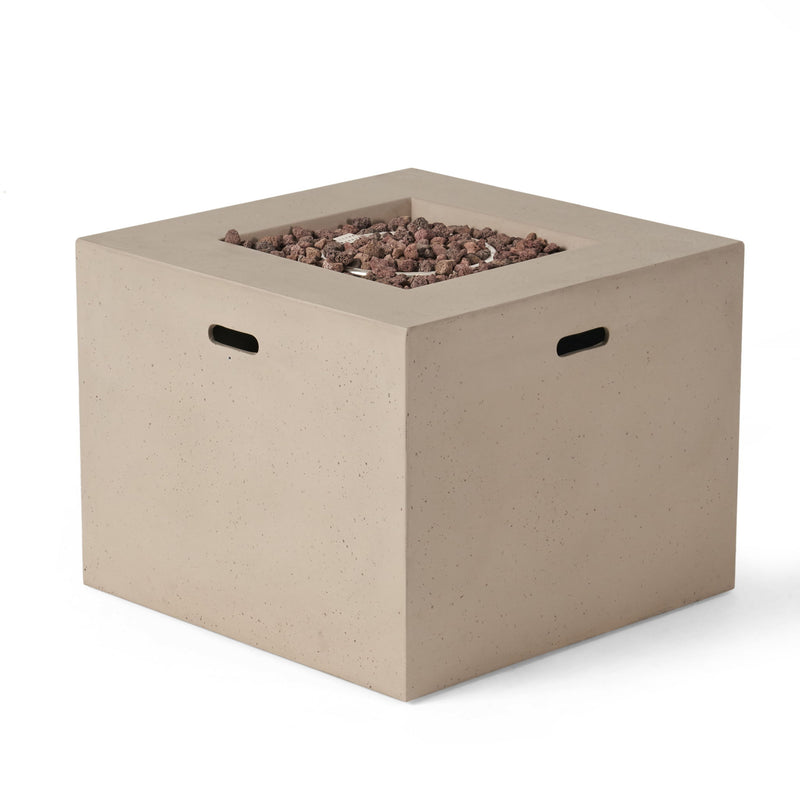 Outdoor Patio Square Gas Burning Concrete Fire Pit 40, 000 Btu