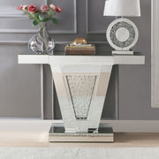 Nysa - 32"H Console Table - Mirrored & Faux Crystals - R&R Furniture Gallery (Fountain Valley, CA)