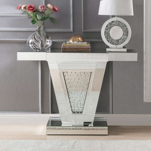 Nysa - 32"H Console Table - Mirrored & Faux Crystals - R&R Furniture Gallery (Fountain Valley, CA)