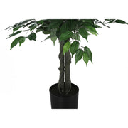 58" Tall, Artificial Plant, Ficus Tree, Indoor, Faux, Fake, Floor, Greenery, Potted, Decorative - Green / Black - R&R Furniture Gallery (Fountain Valley, CA)