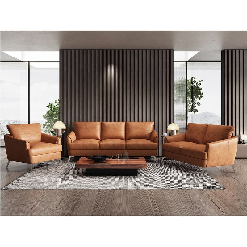 Safi - Sofa - Cappuccino Leather - R&R Furniture Gallery (Fountain Valley, CA)
