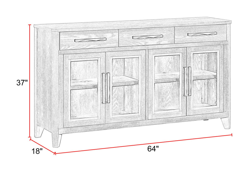 Breckenridge - Dining Buffet Server - Medium Brown