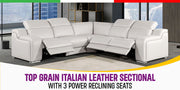 1116 - Power Reclining Italian Leather Sectional - R&R Furniture Gallery (Fountain Valley, CA)
