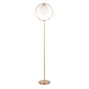 Lumi Source Moon contemporary gold floor lamp with frosted glass shade, modern design for stylish living spaces