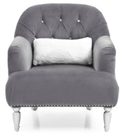 Elegant traditional armchair by Glory Furniture with plush upholstery and wooden legs, showcasing classic design.