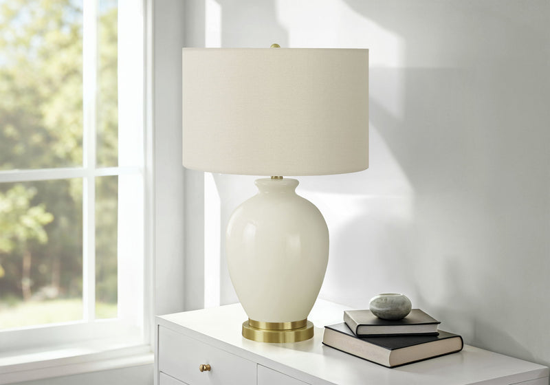 Transitional Lighting, Table Lamp - Cream - R&R Furniture Gallery (Fountain Valley, CA)