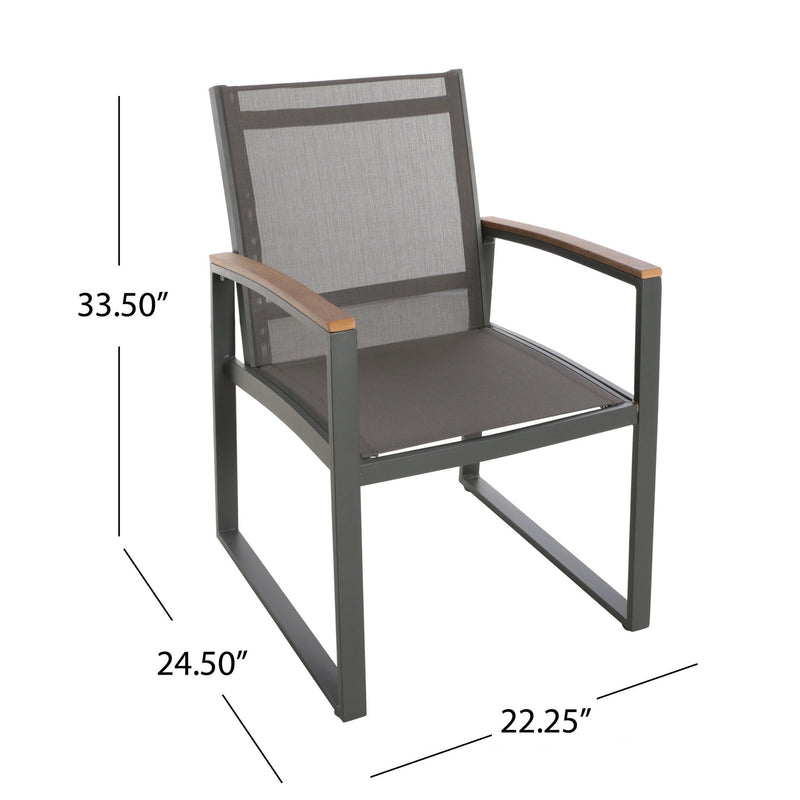 Aresha - Metal Outdoor Dining Armchair (Set of 2) - Gray - R&R Furniture Gallery (Fountain Valley, CA)