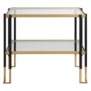 Uttermost Kentmore glass console table with sleek metal frame, modern design, and clear glass top for stylish home decor.
