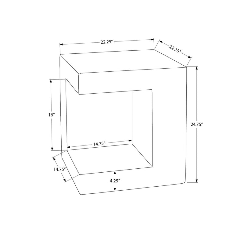 Square accent table by 8th Street, modern indoor or outdoor side table with sleek design and sturdy build.