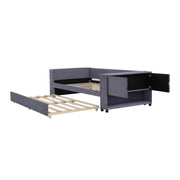 Upholstered Bed With Storage And Twin Trundle, USB Charging Ports - R&R Furniture Gallery (Fountain Valley, CA)