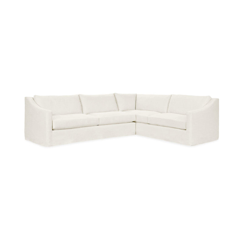 Classic Home Kipton upholstered corner sectional in a cozy, plush fabric with a modern L-shape design and cushioned seating.