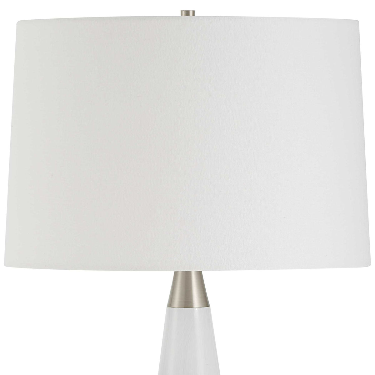 Quinn - Table Lamp - White & Silver