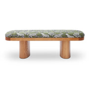 Upholstered Ollie Bench by TOV Furniture featuring a sleek modern design with soft fabric upholstery and wooden legs.