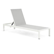 Noble House outdoor patio chaise lounge with five reclining positions, featuring a sturdy frame and comfortable cushioned surface.