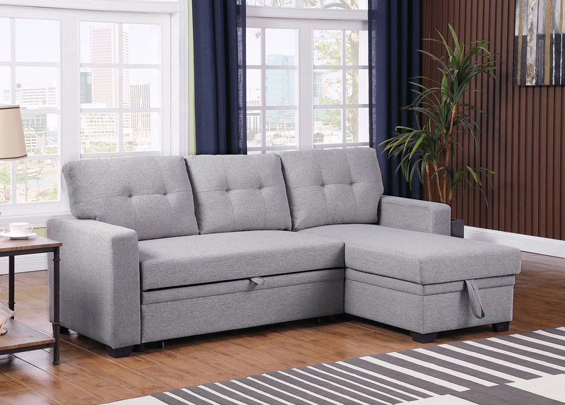 Upholstered Pull Out Sectional Sofa With Chaise - R&R Furniture Gallery (Fountain Valley, CA)