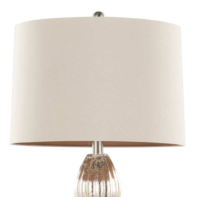 Lumi Source Spade contemporary table lamp set with Mercury, Nickel, and Natural finishes, featuring modern design and sleek shapes.