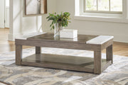 Loyaska - Lift Top Cocktail Table - Grayish Brown / White - R&R Furniture Gallery (Fountain Valley, CA)