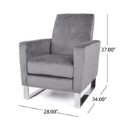 Bolt - Upholstered Recliner Chair With Stainless Steel Base - Gray / Chrome - R&R Furniture Gallery (Fountain Valley, CA)