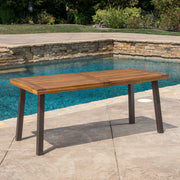 Della - Modern Industrial Dining Table With Acacia Wood Top - Teak - R&R Furniture Gallery (Fountain Valley, CA)