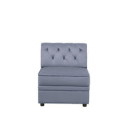 Bois II - Modular Armless Chair - Gray Velvet - R&R Furniture Gallery (Fountain Valley, CA)