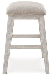 Skempton - Upholstered Stool (Set of 2) - White - R&R Furniture Gallery (Fountain Valley, CA)
