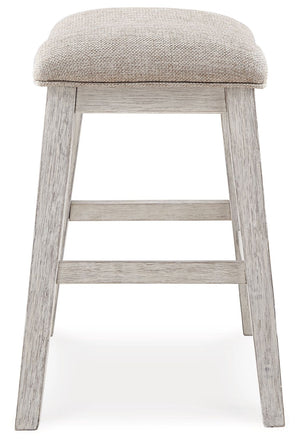Skempton - Upholstered Stool (Set of 2) - White - R&R Furniture Gallery (Fountain Valley, CA)