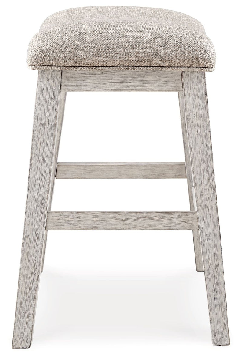 Skempton - Upholstered Stool (Set of 2) - White - R&R Furniture Gallery (Fountain Valley, CA)