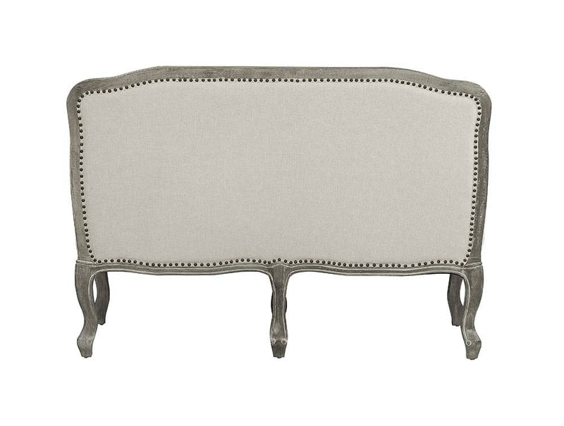 Tania - Loveseat With 2 Pillows - Cream Linen & Gray - R&R Furniture Gallery (Fountain Valley, CA)
