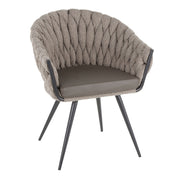 Lumi Source Matisse braided contemporary counter height chair with wooden legs and woven seat, 24-27 inch height, modern design