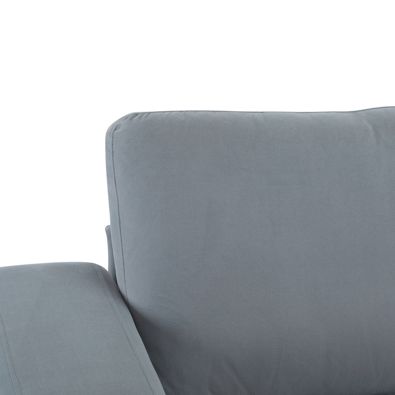 Modern Square Arm Sofa With Soft Fabric Upholstery, Deep Cushions - R&R Furniture Gallery (Fountain Valley, CA)