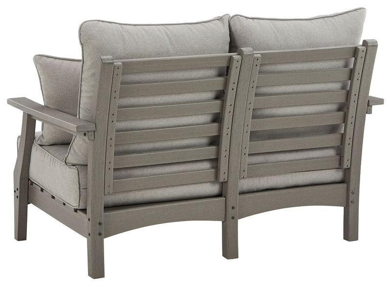 Visola - Loveseat w/Cushion - Gray - R&R Furniture Gallery (Fountain Valley, CA)