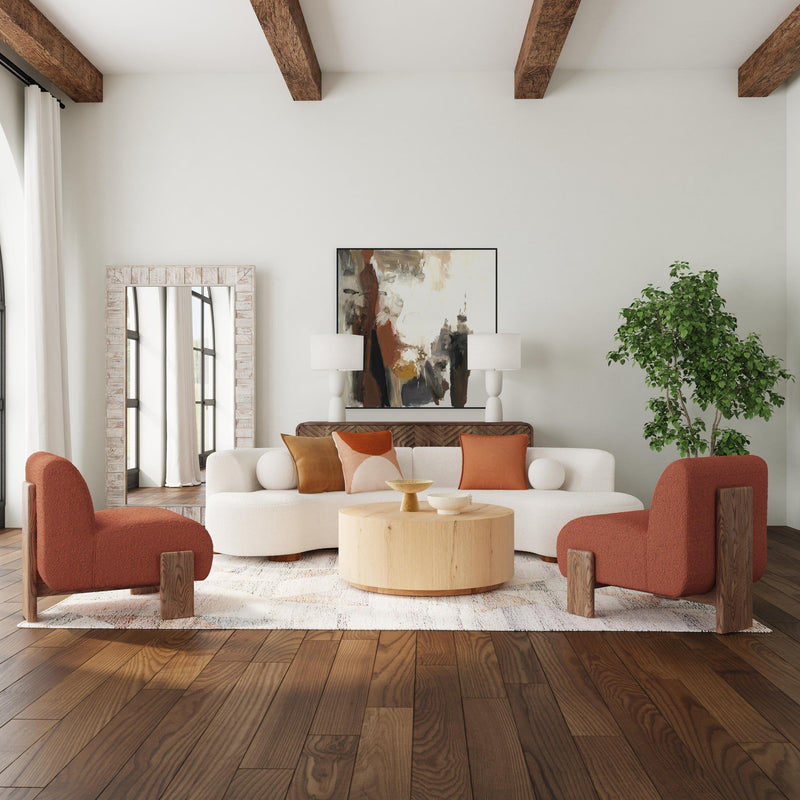 Classic Home Octavia stationary sectional sofa with plush cushions and modern design, shown in a cozy living room setting.