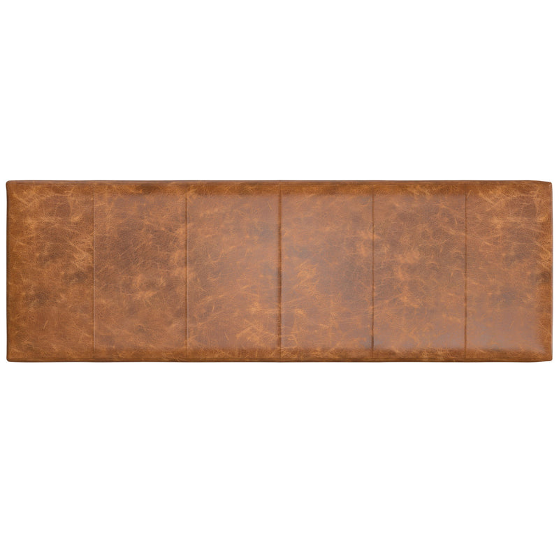 Candice - Ottoman Bench - Tan / Black - R&R Furniture Gallery (Fountain Valley, CA)