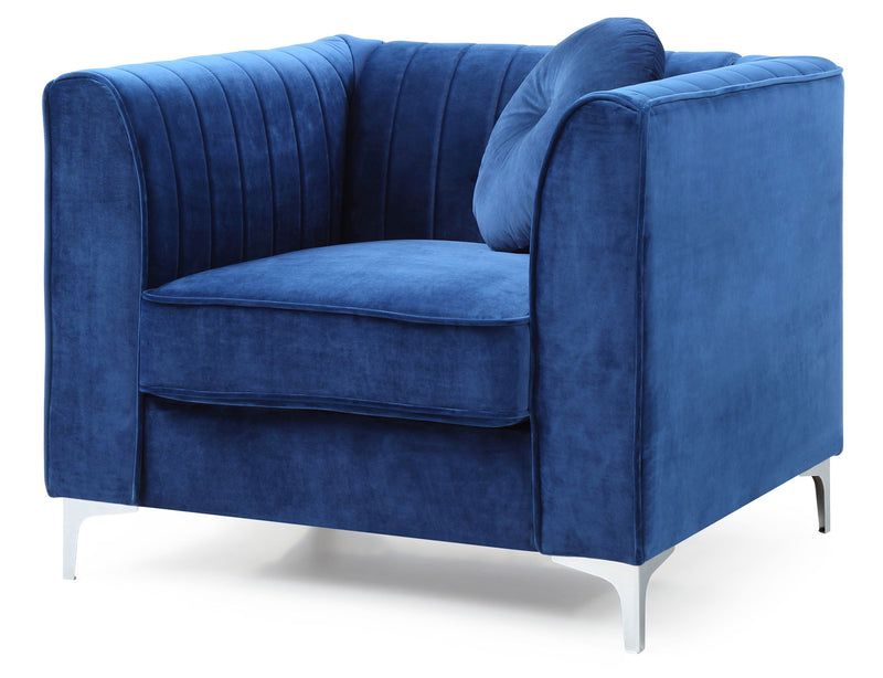 Contemporary sloped armchair by Glory Furniture with sleek design and plush upholstery, perfect for modern living rooms.