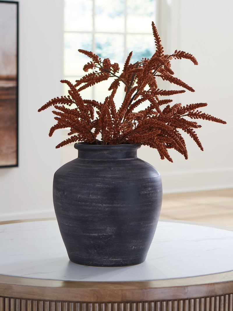 12-inch ceramic vase from Signature Design by Ashley, sleek white vase with a smooth finish, ideal for floral arrangements.