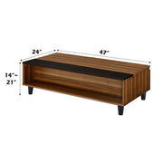 Avala - Coffee Table With Lift Top - Walnut & Black - R&R Furniture Gallery (Fountain Valley, CA)
