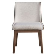 Ginny - Side Chair (Set of 2) - White Boucle, Brown Velvet & Walnut - R&R Furniture Gallery (Fountain Valley, CA)
