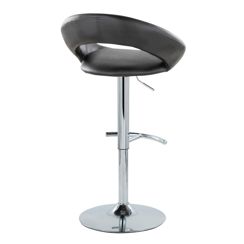 Lumi Source Posh contemporary adjustable barstool set with swivel and rounded T footrest, featuring sleek modern design.
