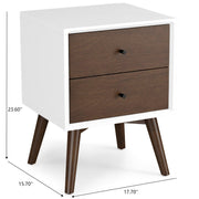 Caroline - Mid-Century Modern Style Night Stand 2 Drawer - R&R Furniture Gallery (Fountain Valley, CA)