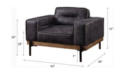 Silchester - Chair - Antique Ebony Top Grain Leather - R&R Furniture Gallery (Fountain Valley, CA)