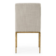 Beasley - Modern Off-White Linen + Brass Dining Chair — view 4