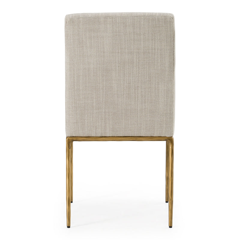 Beasley - Modern Off-White Linen + Brass Dining Chair — view 4
