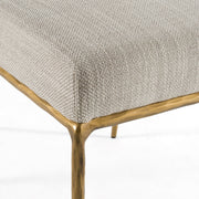 Beasley - Modern Off-White Linen + Brass Dining Chair — view 5