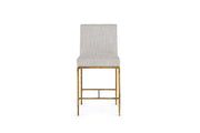 Beasley - Modern Off-White Linen + Brass Counter Chair