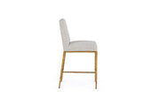 Beasley - Modern Off-White Linen + Brass Counter Chair — view 2