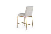 Beasley - Modern Off-White Linen + Brass Counter Chair — view 3