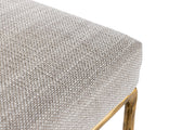 Beasley - Modern Off-White Linen + Brass Counter Chair — view 5